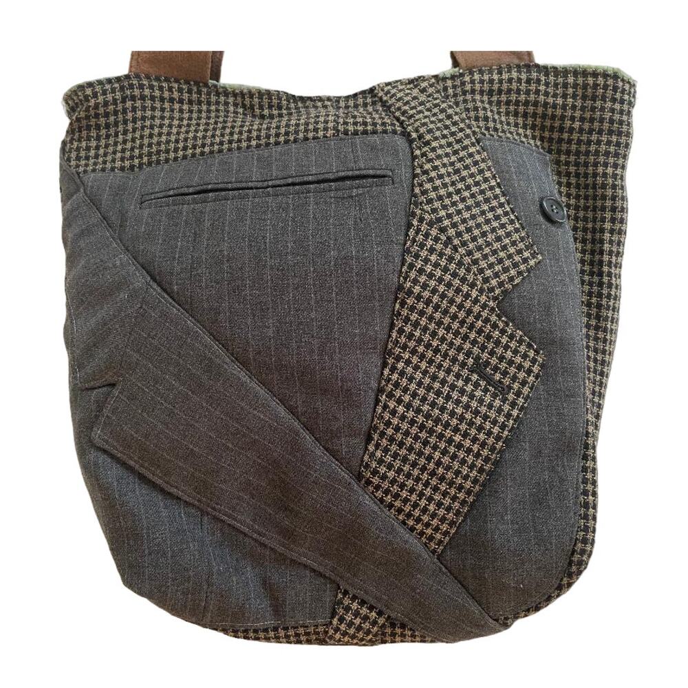 Remade Unique Brown‎ Suit Bag/Tote by Kelly Rozelle